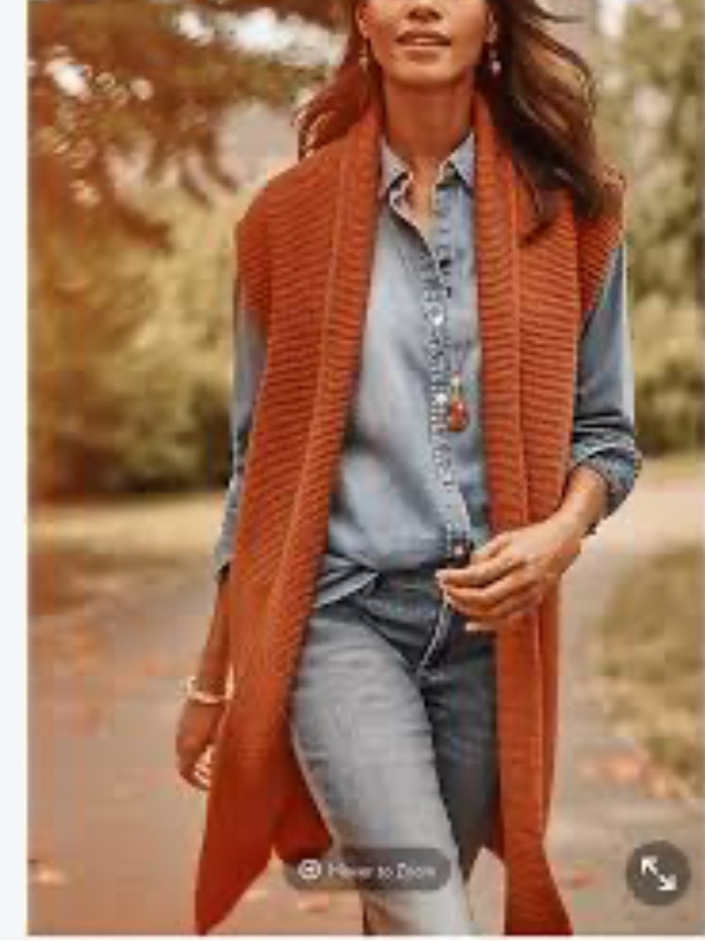 J. Jill Open-Front Knit Vest - Rust Orange NWT - Picture 7 of 8